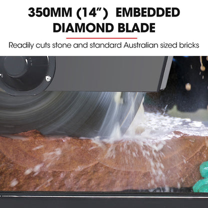 2000W Masonry Table Saw with 0.35m Blade, Cuts Up to 0.7m, Portable Stand