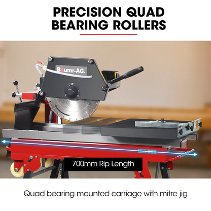 2000W Masonry Table Saw with 0.35m Blade, Cuts Up to 0.7m, Portable Stand