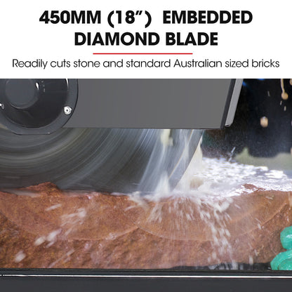 2200W Electric Masonry Table Saw with 0.45m Blade & 0.13m Cut Depth