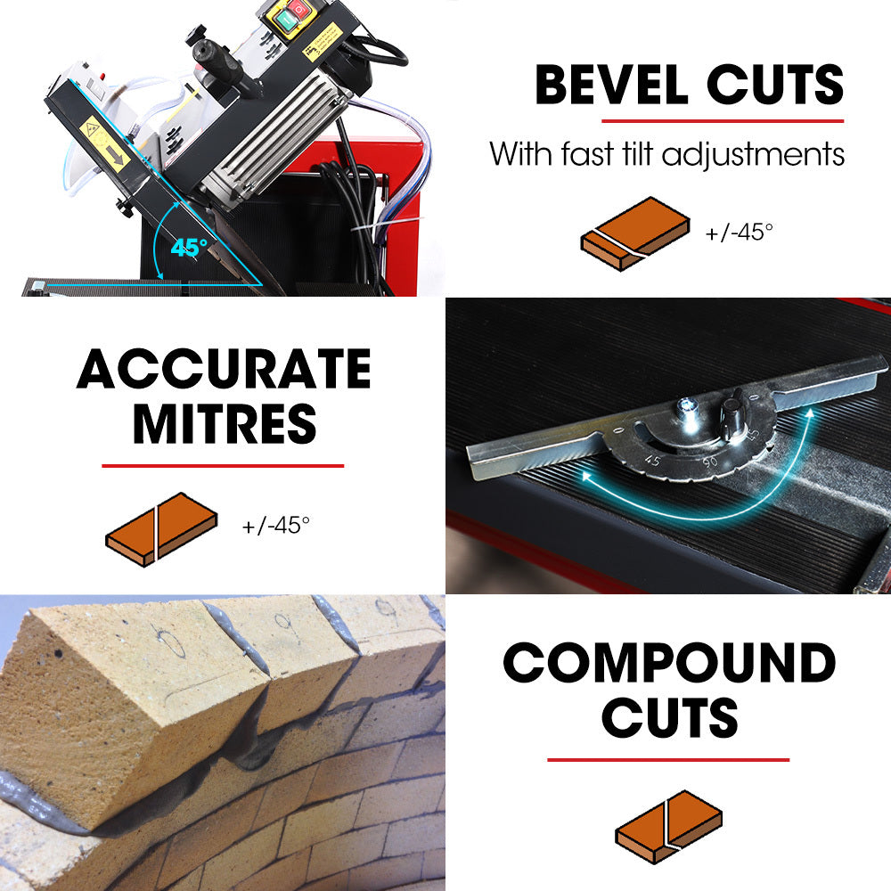 2200W Electric Masonry Table Saw with 0.45m Blade & 0.13m Cut Depth