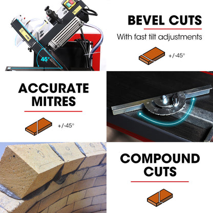 2200W Electric Masonry Table Saw with 0.45m Blade & 0.13m Cut Depth
