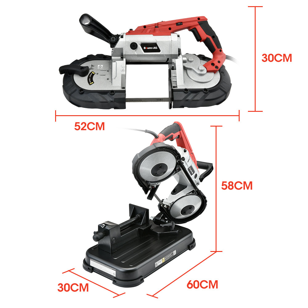 Portable Metal Bandsaw with 2-in-1 Bench Stand, 7kg, 0.127m Capacity