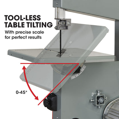 500W Benchtop Bandsaw with 0.115m Cutting Depth and Adjustable Table
