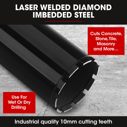 114mm Diamond Core Drill Bit for Concrete, Tile, Stone & Brick - 1.25 UNC