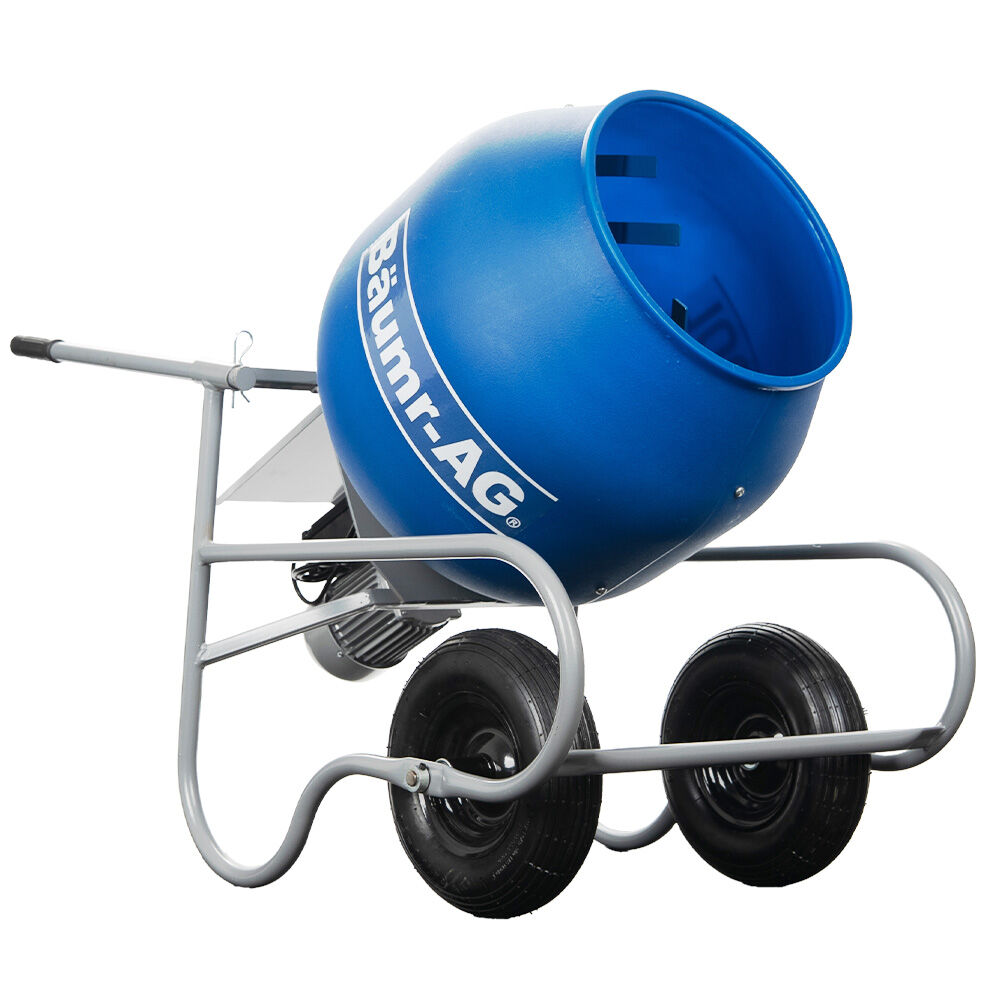 100L Portable Poly Drum Cement Mixer, Lightweight 36kg, 0.4m Tyres