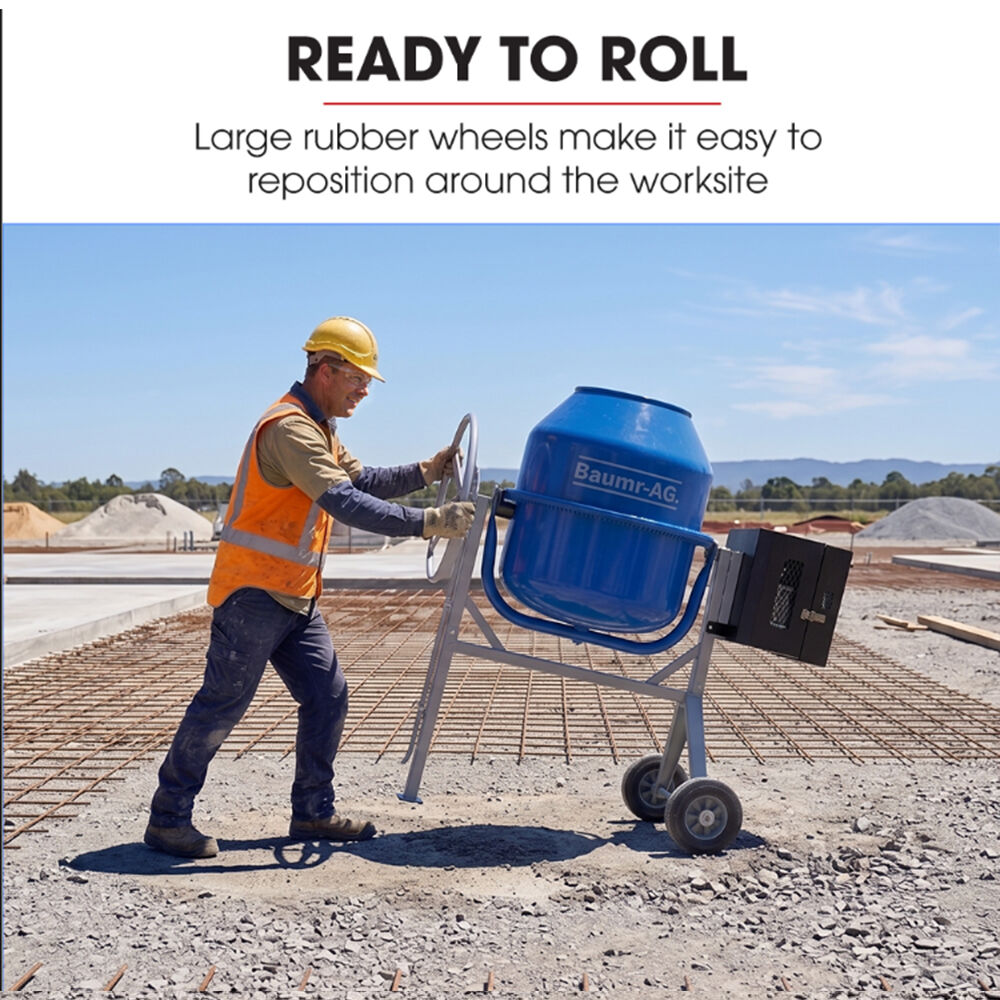 200L Heavy-Duty Petrol Concrete Cement Mixer, 3hp 105cc Engine
