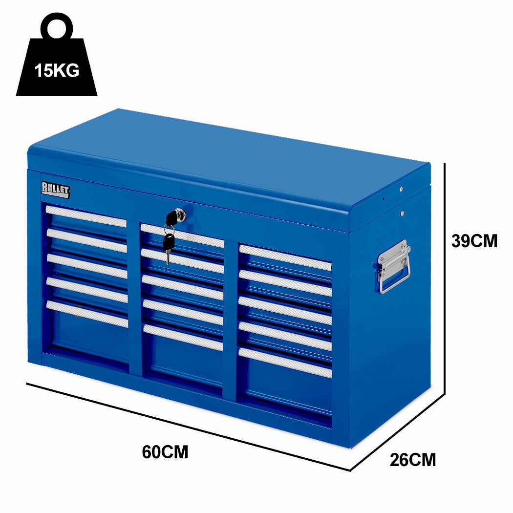 9 Drawer Tool Box Chest, Organiser Mechanic Garage Storage Toolbox Set - Blue