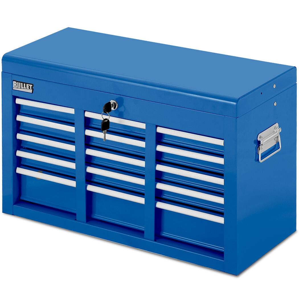 9 Drawer Tool Box Chest, Organiser Mechanic Garage Storage Toolbox Set - Blue