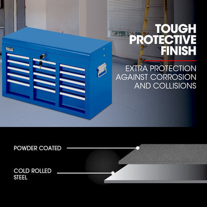 9 Drawer Tool Box Chest, Organiser Mechanic Garage Storage Toolbox Set - Blue