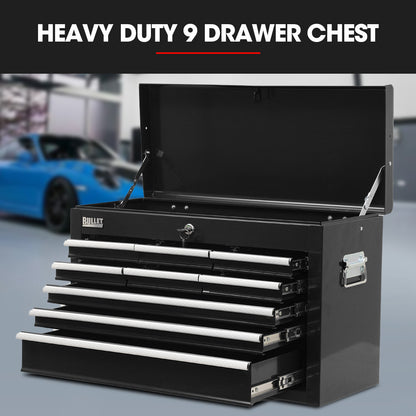 9-Drawer Black Tool Chest with Lock System and Easy-Glide Rails