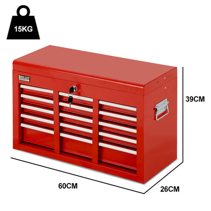 Red 9-Drawer Tool Chest with Lock & EVA Lined Drawers, 0.23m Steel Toolbox