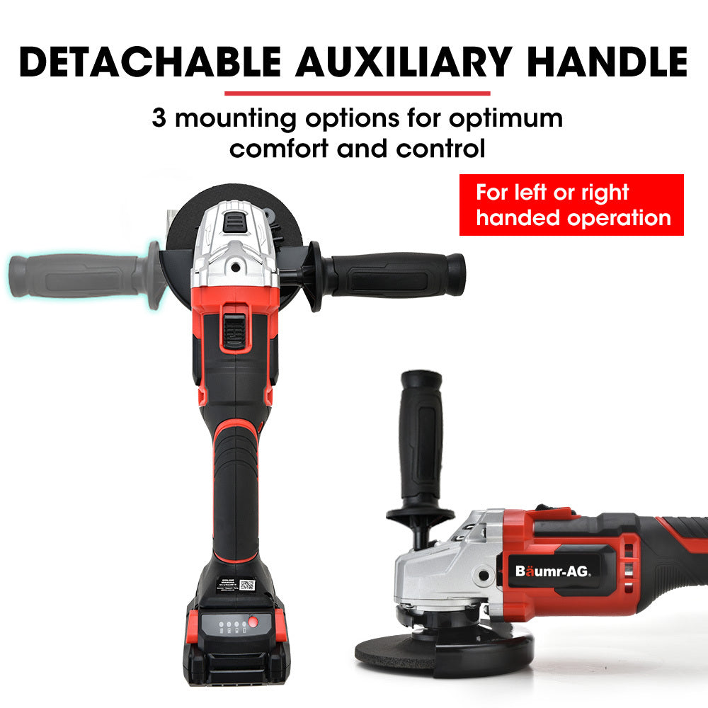 20V Cordless Angle Grinder Kit with Battery, Charger, and 5 Discs - 0.125m