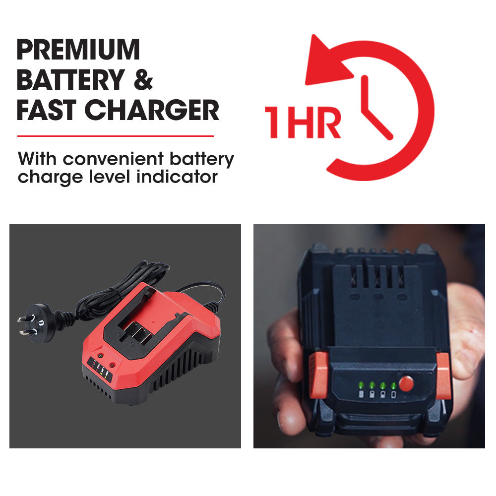 Cordless 0.013m Impact Wrench Kit, 20V Battery, 300Nm Torque, Fast Charger Included