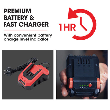 Cordless 0.013m Impact Wrench Kit, 20V Battery, 300Nm Torque, Fast Charger Included