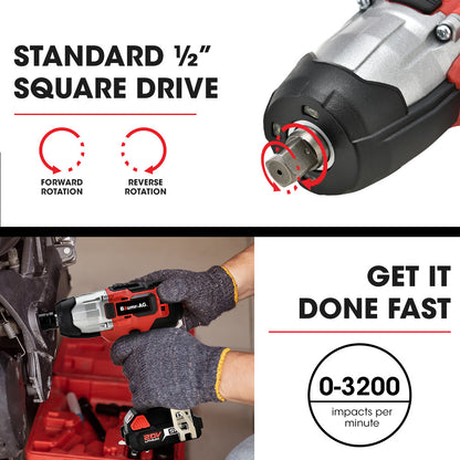 Cordless 0.013m Impact Wrench Kit, 20V Battery, 300Nm Torque, Fast Charger Included