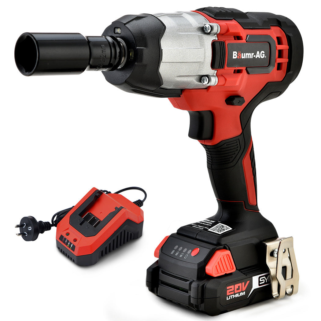 Cordless 0.013m Impact Wrench Kit, 20V Battery, 300Nm Torque, Fast Charger Included