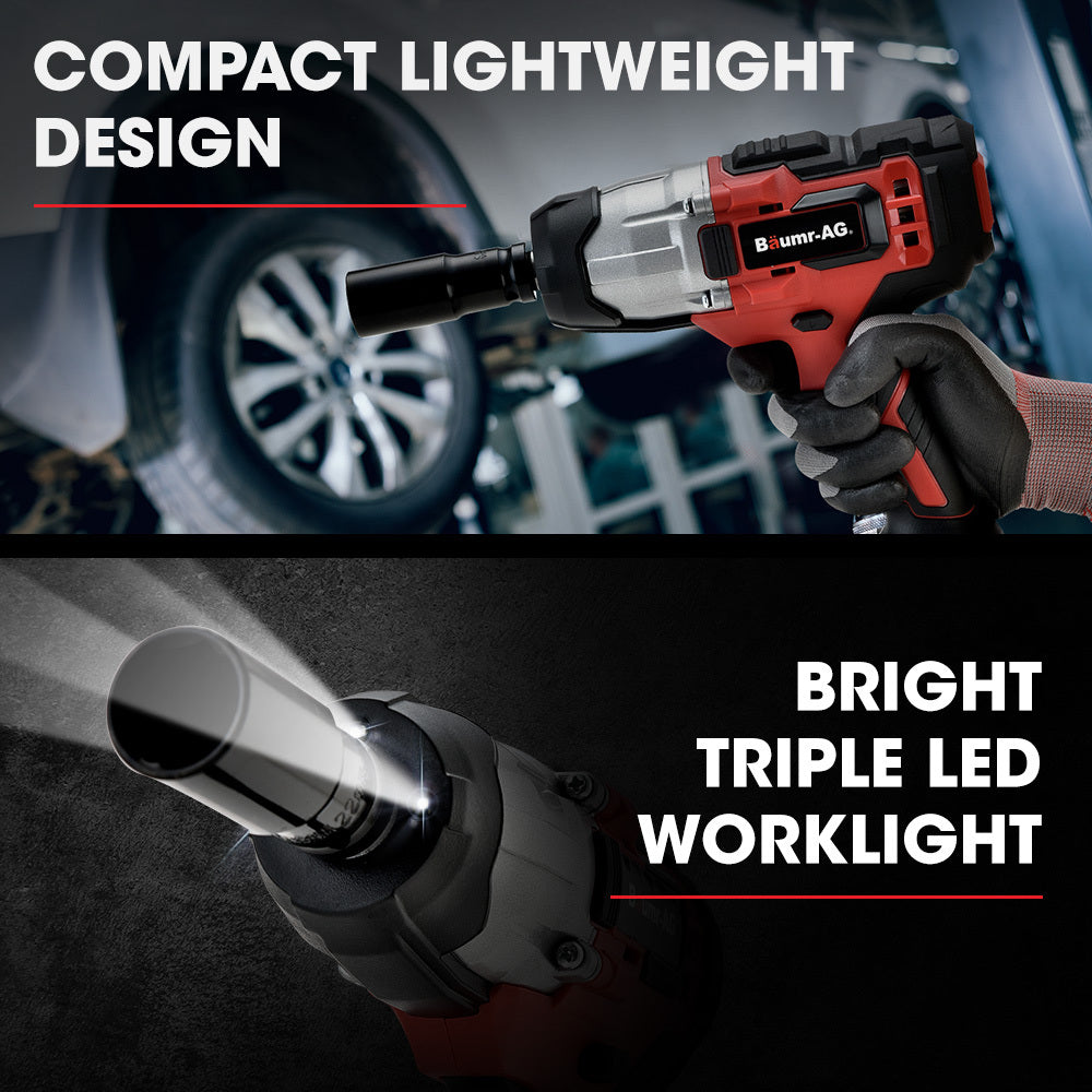 Cordless 0.013m Impact Wrench Kit, 20V Battery, 300Nm Torque, Fast Charger Included