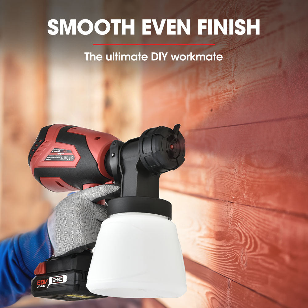 Cordless 20V Paint Sprayer Gun Kit with Battery, Charger & 3 Nozzles