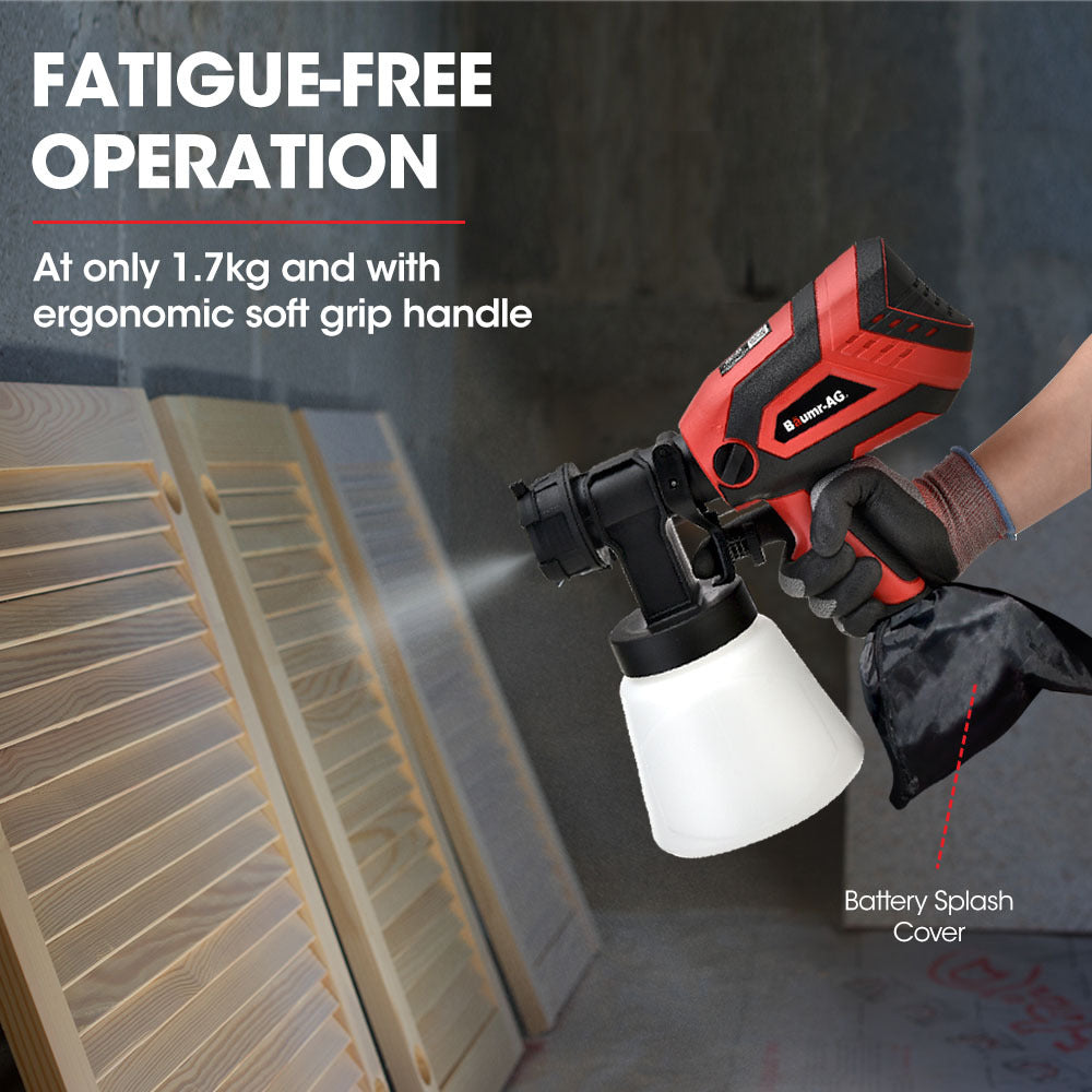 Cordless 20V Paint Sprayer Gun Kit with Battery, Charger & 3 Nozzles