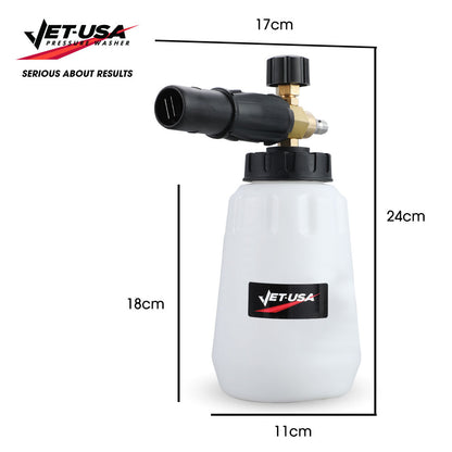 Adjustable Foam Cannon with 1L Bottle for High-Pressure Washers (0.025 m)