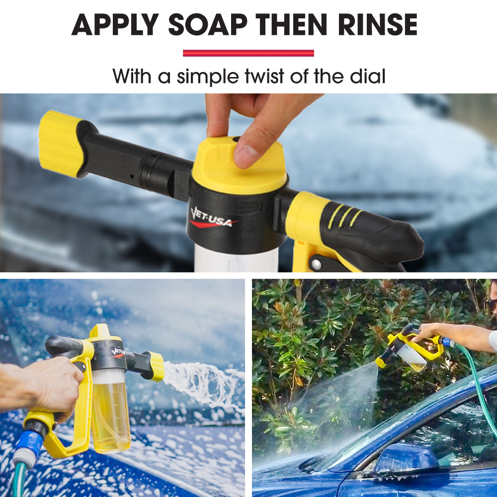 Adjustable Foam Cannon Gun with 0.6m Hose Connector and 240ml Soap Bottle