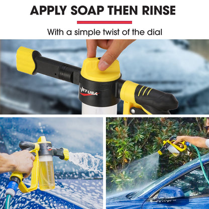 Adjustable Foam Cannon Gun with 0.6m Hose Connector and 240ml Soap Bottle