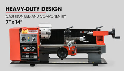 600W 2.1m x 4.3m Variable-Speed Mini Metal Lathe with LCD Screen