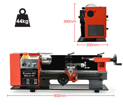 600W 2.1m x 4.3m Variable-Speed Mini Metal Lathe with LCD Screen
