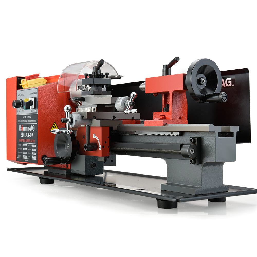 600W 2.1m x 4.3m Variable-Speed Mini Metal Lathe with LCD Screen