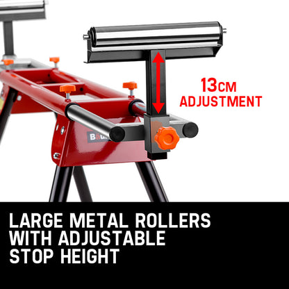 Universal Adjustable Mitre Saw Stand with Quick Release and 150KG Capacity