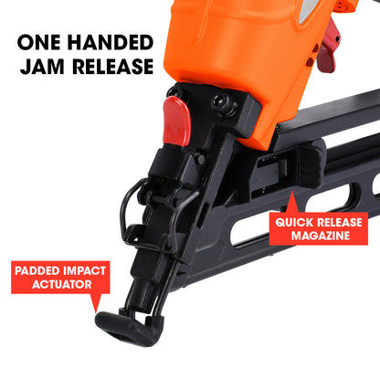 Heavy Duty 0.32-0.64m Finishing Nailer with Angled Magazine and Quick-Load