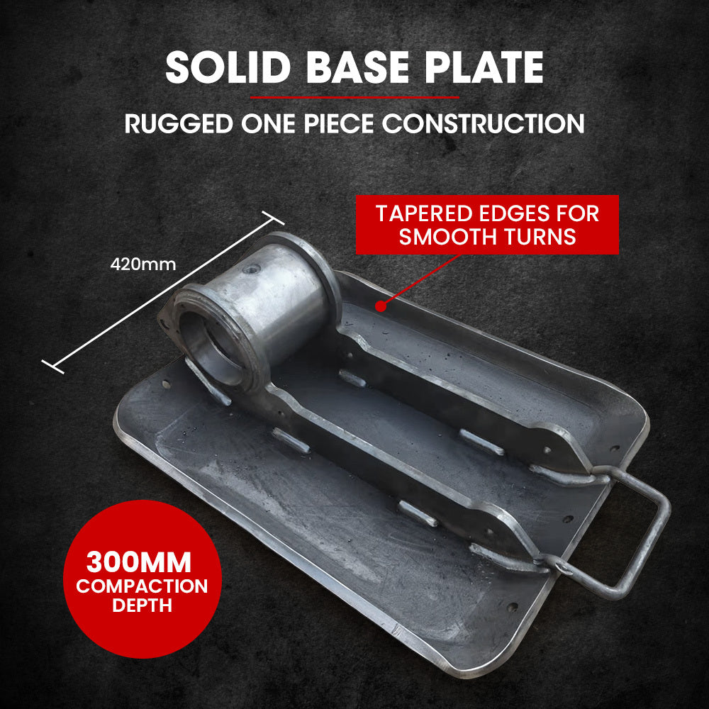 94kg Plate Compactor with 0.42x0.54m Base, Sprinkler System & Paver Pad