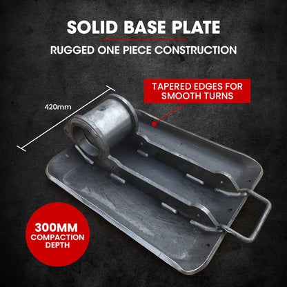 94kg Plate Compactor with 0.42x0.54m Base, Sprinkler System & Paver Pad