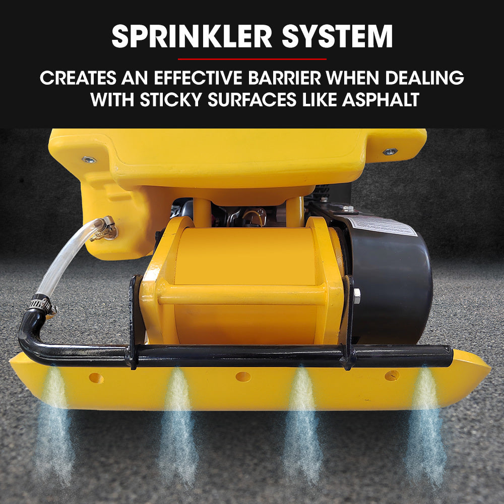 94kg Plate Compactor with 0.42x0.54m Base, Sprinkler System & Paver Pad