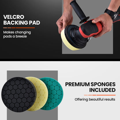 Dual Action Electric Car Polisher with 720W Motor, 0.15m Pads, 6 Speeds
