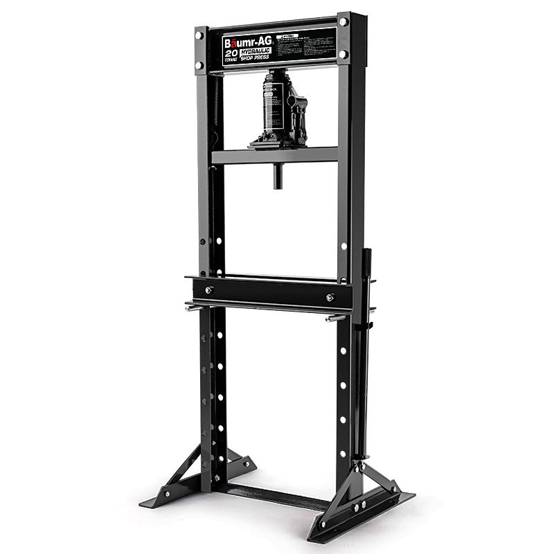 20 Tonne Hydraulic Shop Press with Adjustable H-Frame and Dual Ram Springs