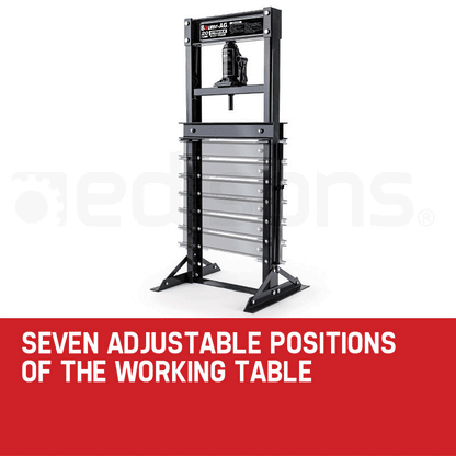 20 Tonne Hydraulic Shop Press with Adjustable H-Frame and Dual Ram Springs