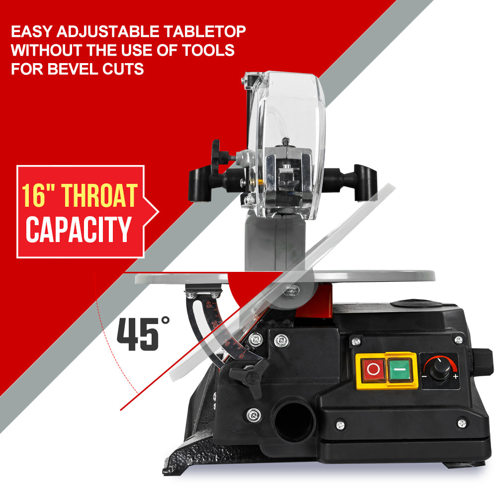 120W Electric Scroll Saw with Adjustable Table and LED Lights