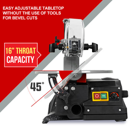 120W Electric Scroll Saw with Adjustable Table and LED Lights