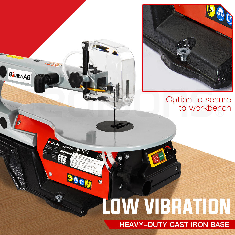 120W Electric Scroll Saw with Adjustable Table and LED Lights