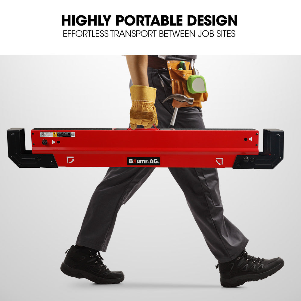 Heavy-Duty Adjustable Steel Sawhorses with 1180kg Capacity and 2x4 Support