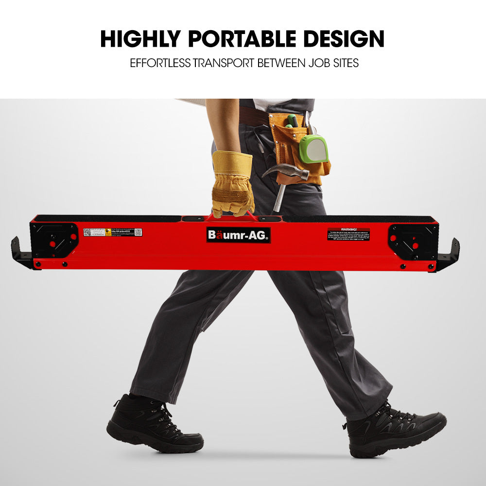 Heavy-Duty Steel Folding Sawhorses, 1000kg Capacity, Adjustable Support Arms