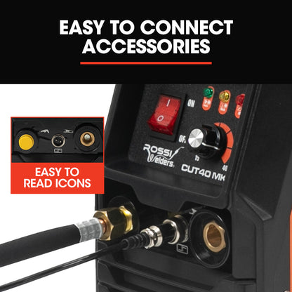 40 Amp Plasma Cutter with 0.3m Cut Depth, Portable Oxy Torch Welder, 15A Plug