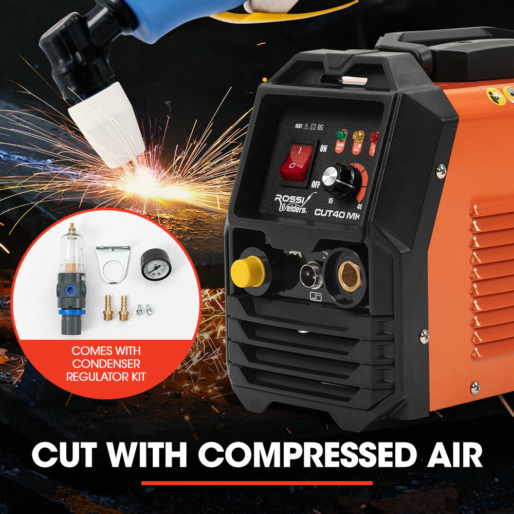 40 Amp Plasma Cutter with 0.3m Cut Depth, Portable Oxy Torch Welder, 15A Plug