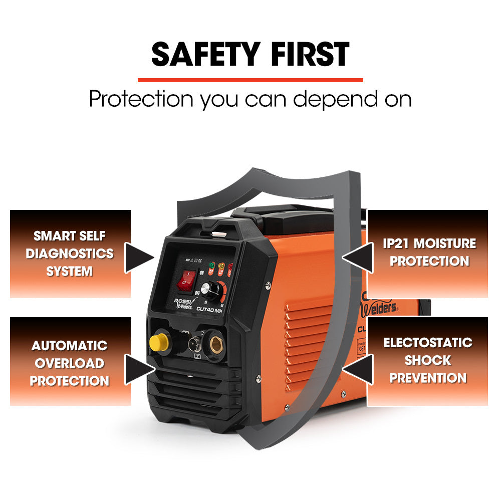 40 Amp Plasma Cutter with 0.3m Cut Depth, Portable Oxy Torch Welder, 15A Plug