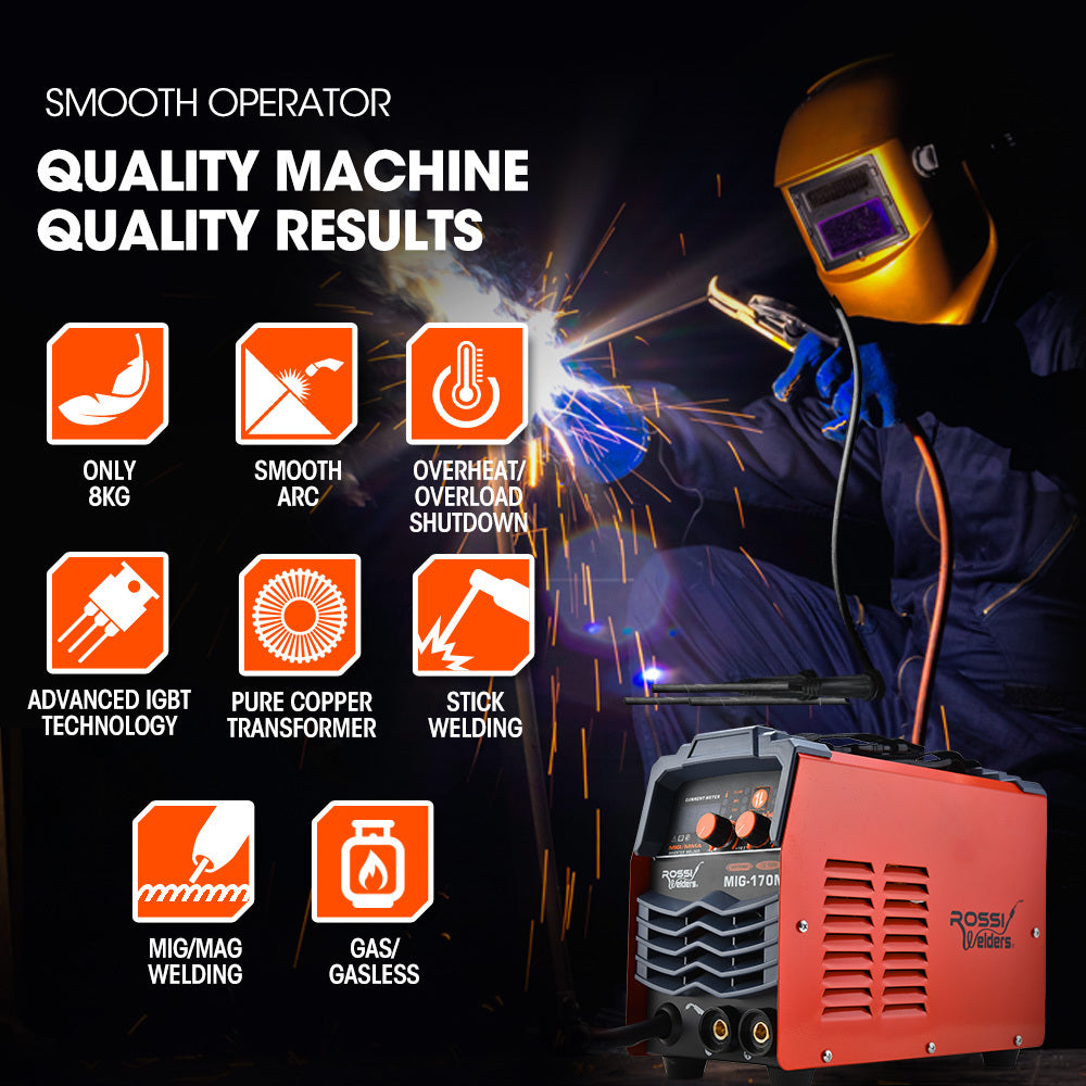 170Amp 2-in-1 MIG/Stick Welder with iGBT Inverter and Carry Case