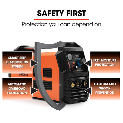 3-in-1 Inverter Welder Plasma Cutter with IGBT Technology, 8kg, 50 Amp Output