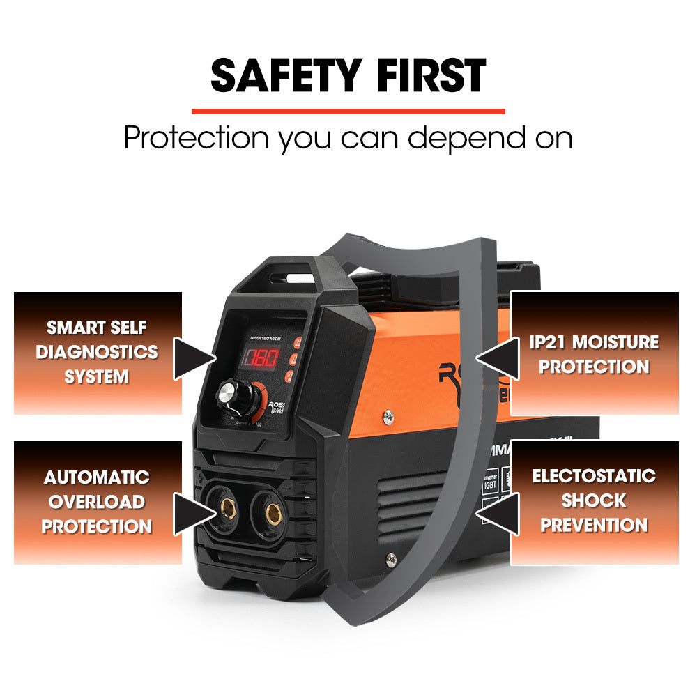 160 Amp Portable Inverter Welder with Adjustable Current and IGBT Technology