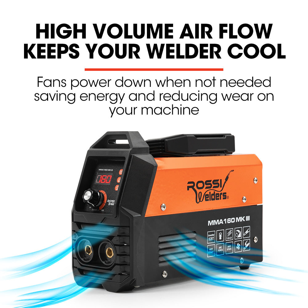 160 Amp Portable Inverter Welder with Adjustable Current and IGBT Technology