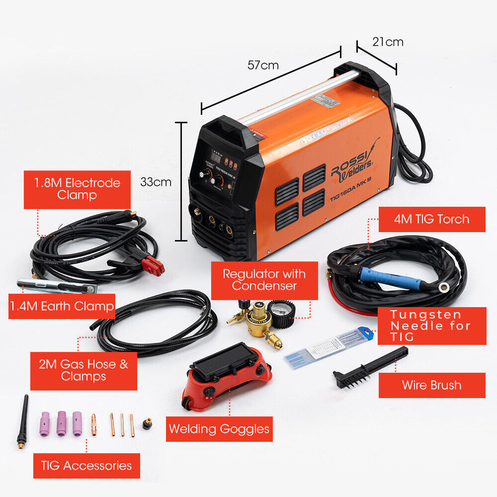 160A AC/DC TIG MMA Inverter Welder for Aluminum & Copper, 2-in-1 Functionality